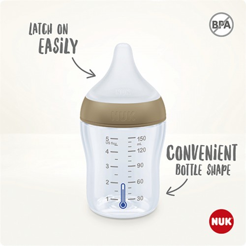 NUK Perfect Match Temperature Control Bottle with Soft Silicone Teat 260ml | Feeding Bottle | Made in Germany